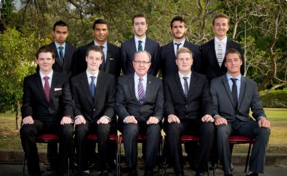 The nine St Leo's College students with Br Rob Callen. The nine St Leo's College students with Br Rob Callen.